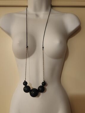 Pilgrim Elegant Navy Bead StatementStatements  Necklace